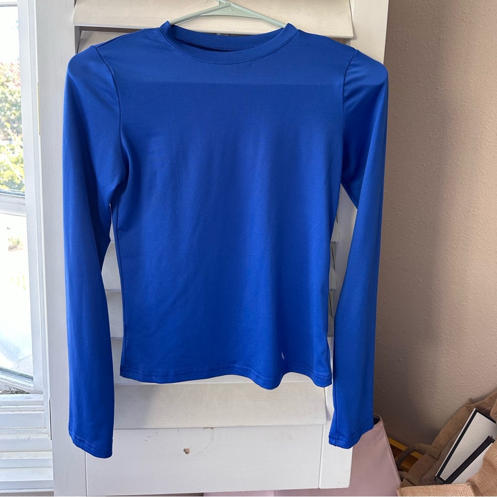 Blue long sleeve top